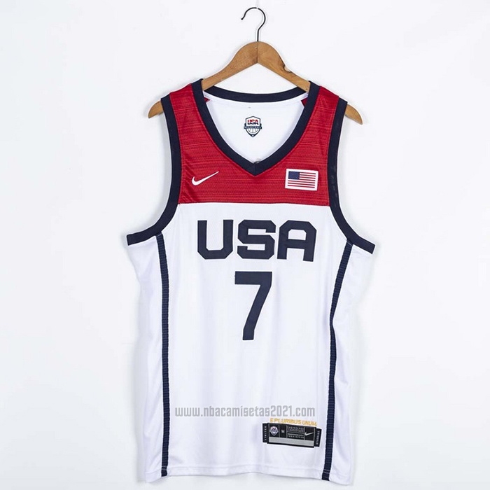 Camiseta USA 2021 Kevin Durant #7 Blanco